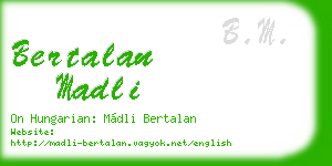 bertalan madli business card